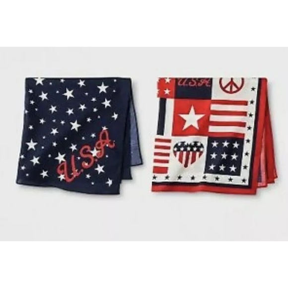 Junk Food Clothing Accessories - Junk Food American Striped Flag & Stars Bandanas